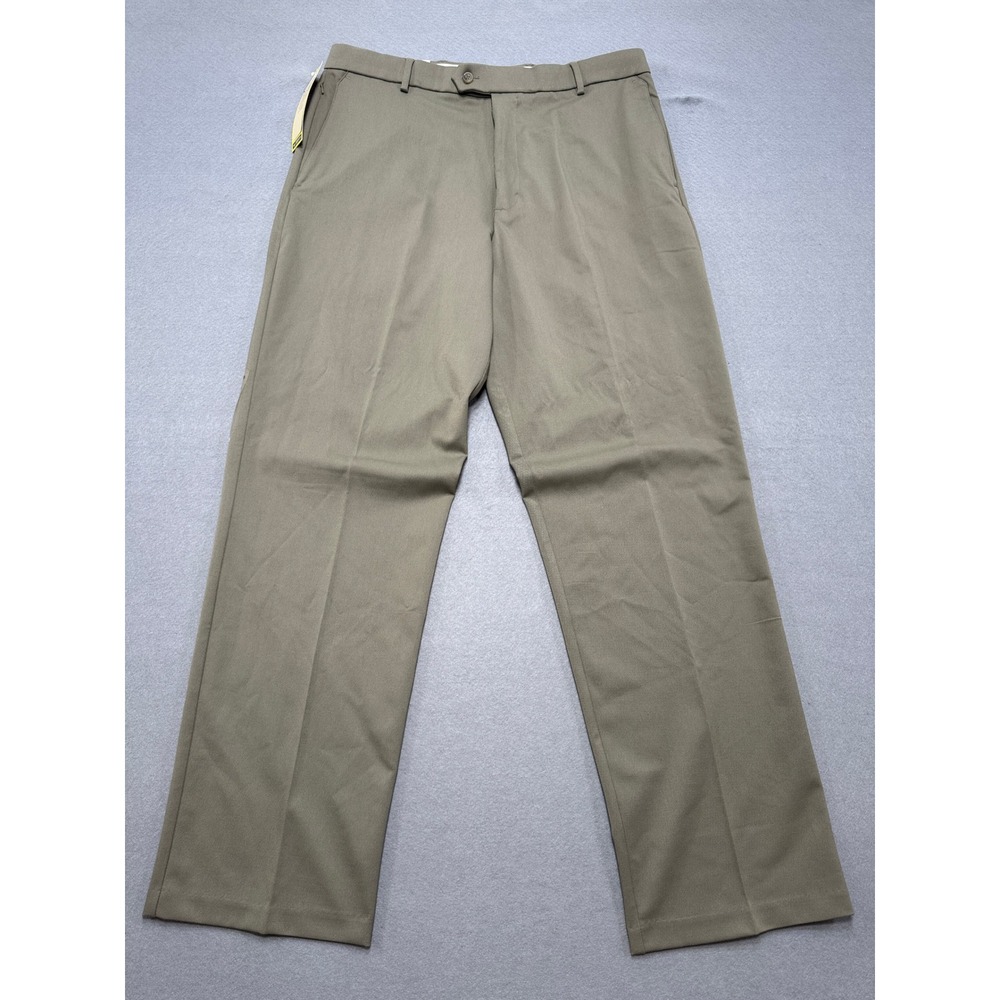 NEW Dockers Premium Pants Mens 36x34 Khaki Relaxed Fit Flat Front Individual Fit